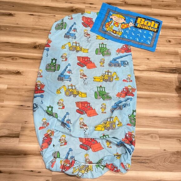 Bob The Builder 2001 Twin Fitted Sheet and Pillowcase - Picture 1 of 4